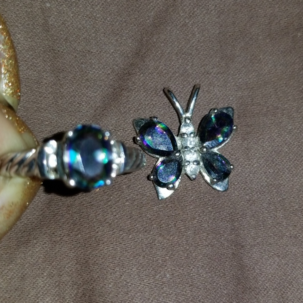 Mystic & White Topaz Sterling Silver Set